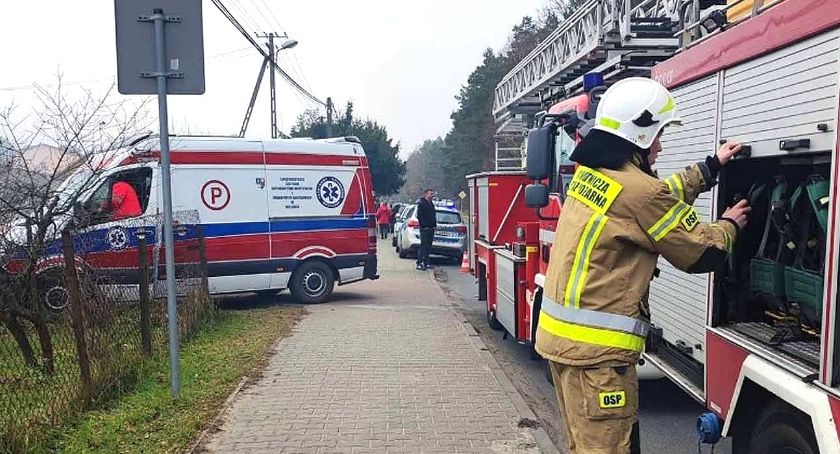 Zdjęcie miejsca zdarzenia w Czarnieckiej Górze, gdzie przybyły służby