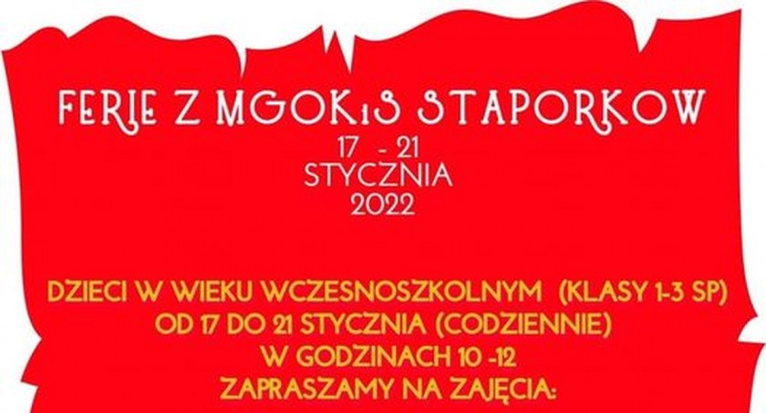 Zdjęcie pakatu Ferii z MGOKiS w Stąporkowie