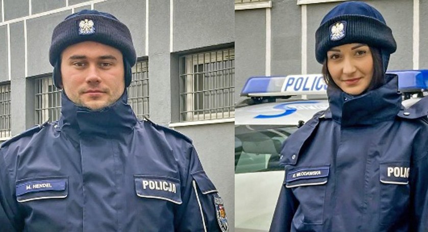 Zdjęcie dzielnicowych, którzy uratowali życie kobiecie
