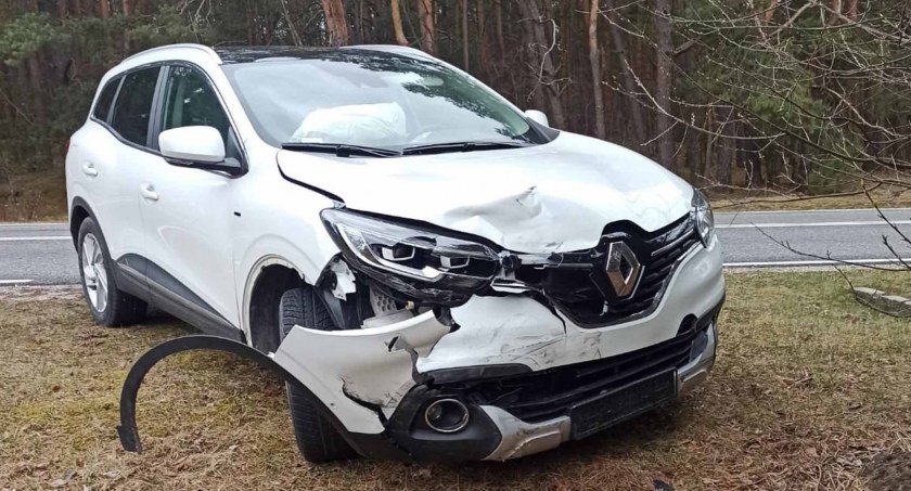 Zdjęcie renaulta, który uderzył w tył golfa