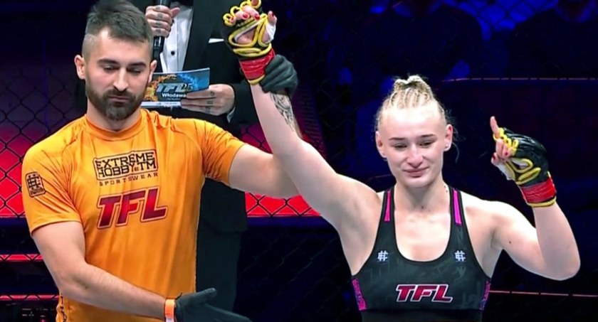 Zdjęcie triumfującej we Włodawie Wiktorii Czyżewskiej (fot. tvp.sport)