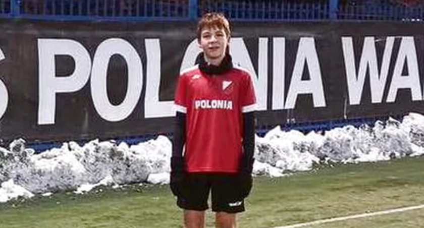 Zdjęcie Nikodema Kałużnego na testach w Akademii Piłkarskiej Polonii Warszawa