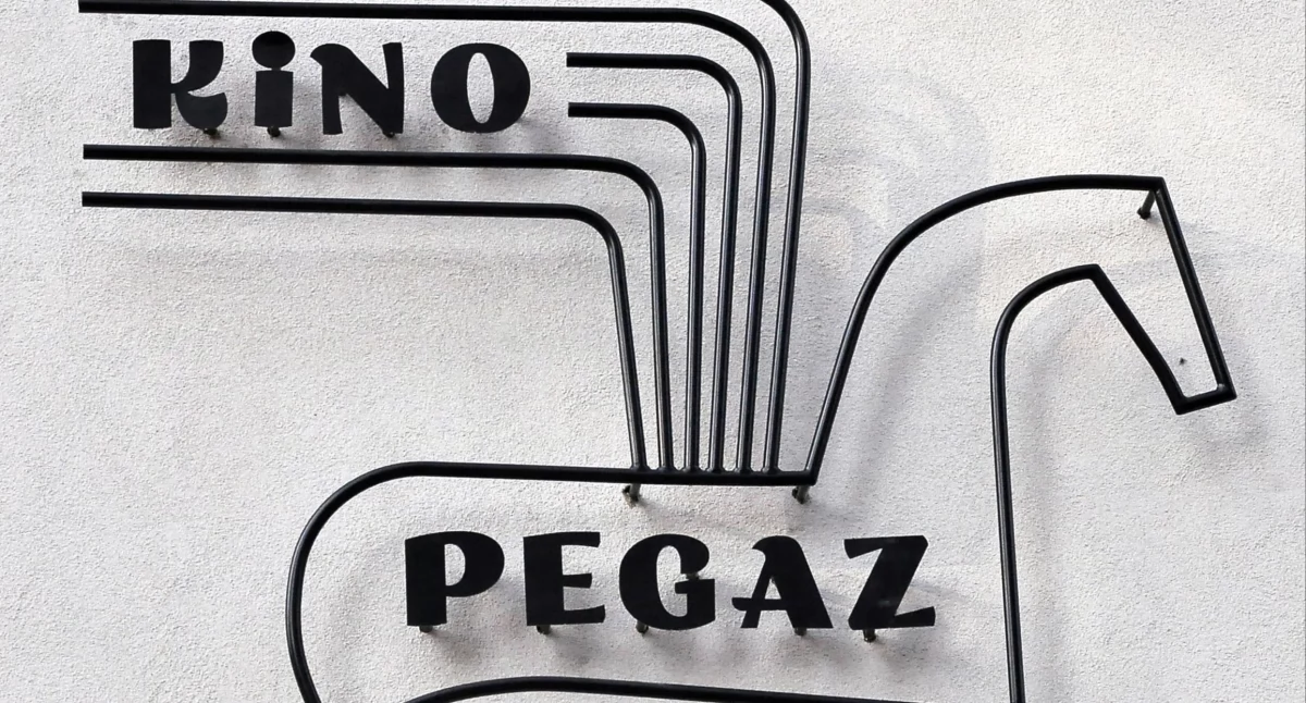 Zdjęcie Pegaza, instalacji na ścianie Koneckiego Centrum Kultury