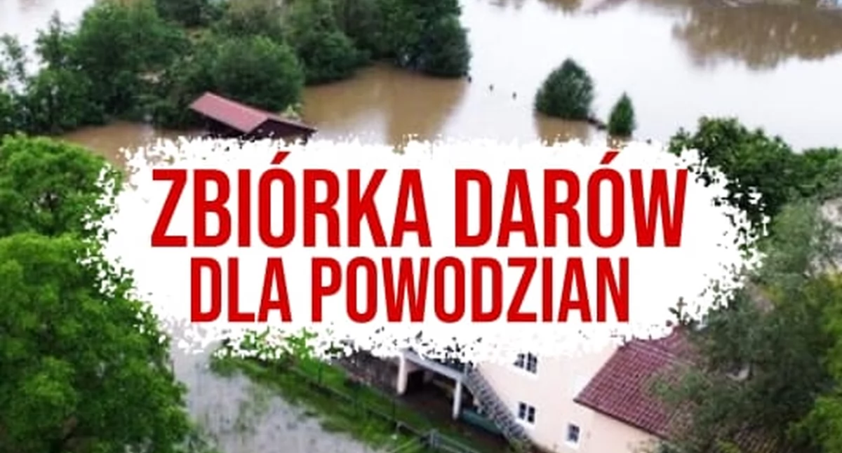 Zdjęcie ilustrujące akcję zbiórki darów dla powodzian