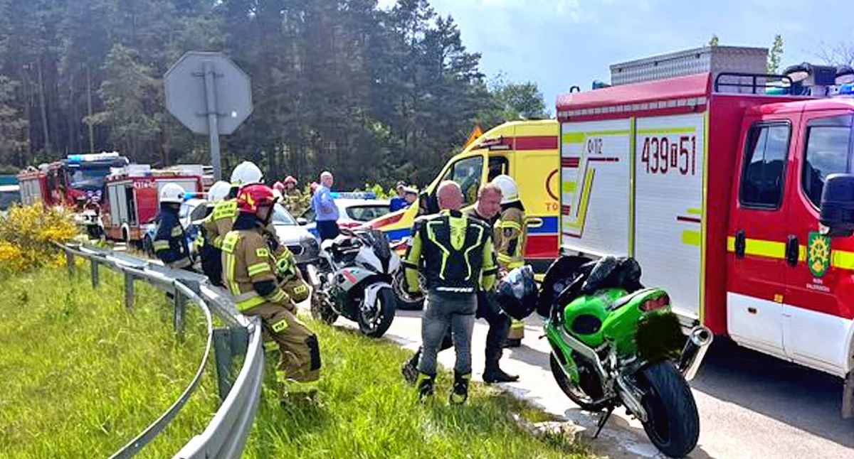 Zdjęcie miejsca kolizji z motocyklem