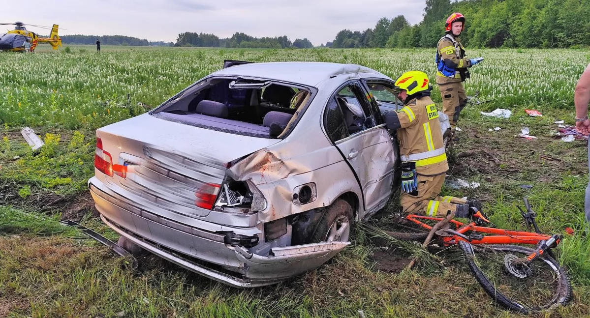 Zdjęcie BMW, które potrąciło 5 rowerzystów