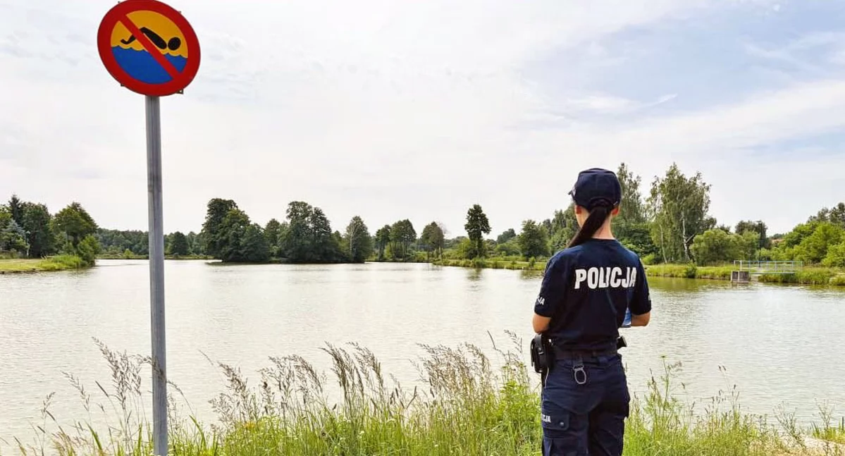 Zdjecie jednego ze zbiorników niedopuszczonych do kąpieli w gminie Końskie