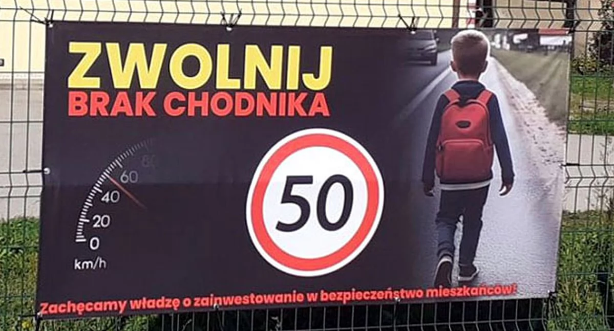 Zdjęcie baneru adresowanego do kierowców