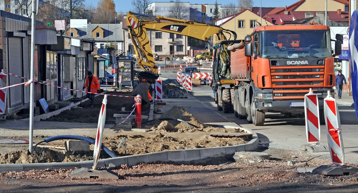 Zdjęcie robót w starym centrum Końskich