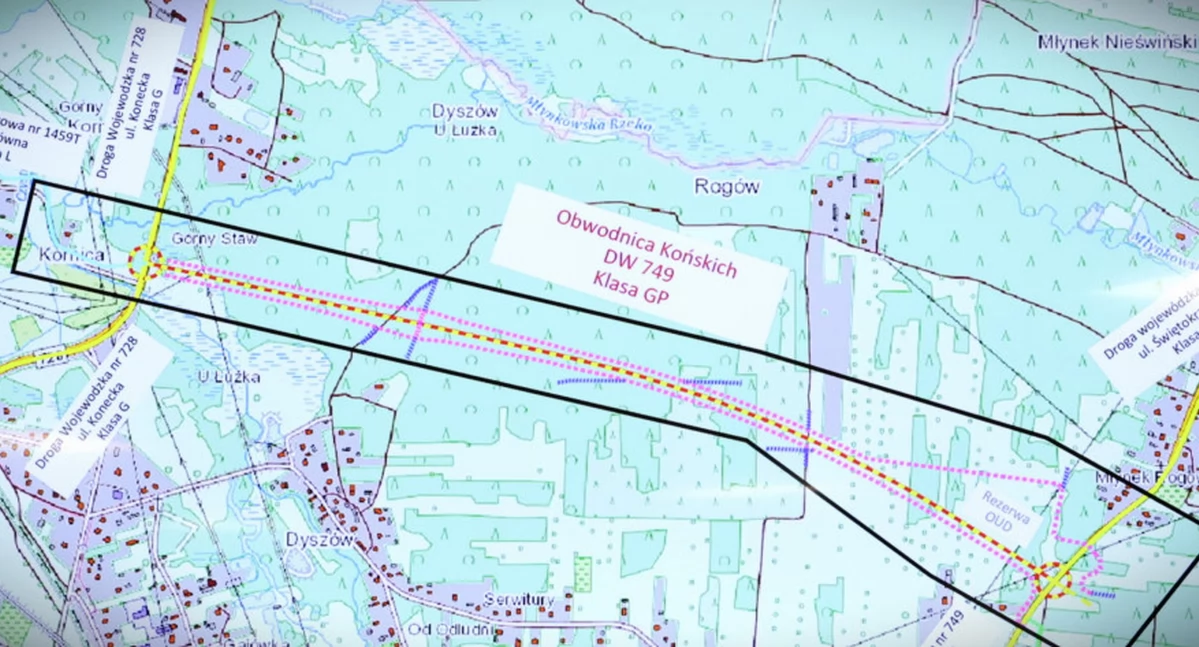 Zdjącie planów północnej obwodnicy Końskich (fot. Urząd Marzałkowski)