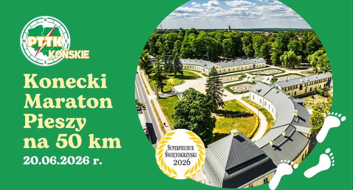 Zdjęcie plakatu 34 Koneckiego Maratonu Pieszego. Fot. PTTK Końskie