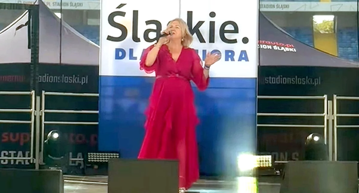 Zdjęcie Bożeny Zielińskiej z Radoszyc na Stadionie Śląskim w Chorzowie. Fot. archiwum prywatne