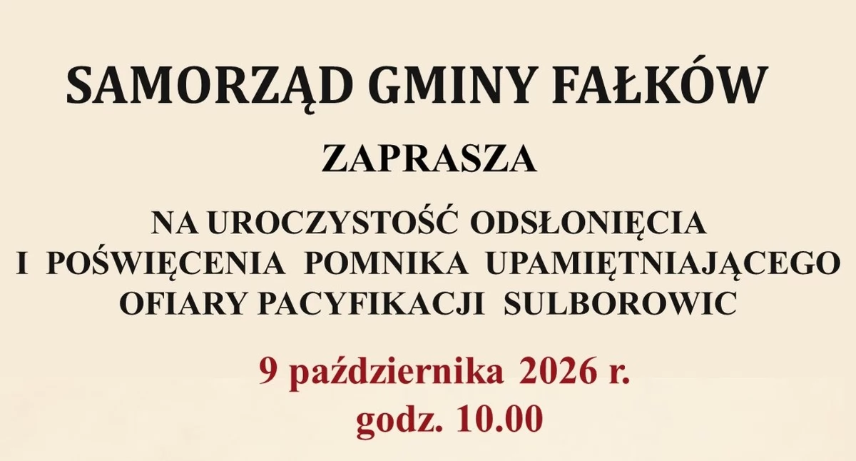Zdjęcie plakatu uroczystości. Fot. Gmina Fałków