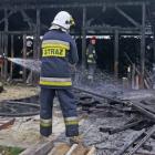 Pożar po wybuchu butli w Niekłaniu (2)