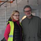 Inżynier budowy Karolina Kosztowiak-Krzysiek i dykrektor DK Piotr Salata na budowie 