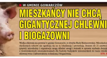 W Rudzie Białaczowskiej mają powstać chlewnia i biogazownia. Protest mieszkańców
