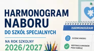 Harmonogram naboru  do szkół specjalnych  na rok szkolny 2026/2027