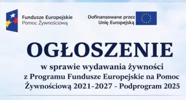 GMINA RADOSZYCE. Terminy wydawania żywności z Programu Fundusze Europejskie