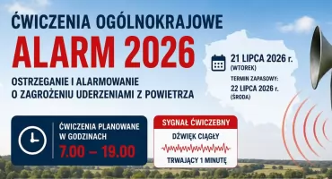 WAŻNY KOMUNIKAT! Alarm 2026. Ogólnokrajowe ćwiczenia ostrzegania i alarmowania