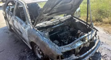 SIELPIA. Spłonęła Skoda. Nikt nie ucierpiał