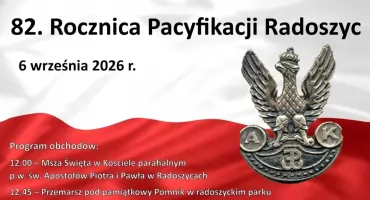 Zbliża się 82. Rocznica Pacyfikacji Radoszyc. Samorząd miasta zaprasza na uroczystości