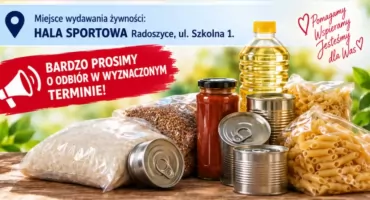 GMINA RADOSZYCE. Dodatkowa, bezpłatna transza żywności