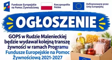 GMINA RUDA MALENIECKA. Dodatkowa transza pomocy żywnościowej